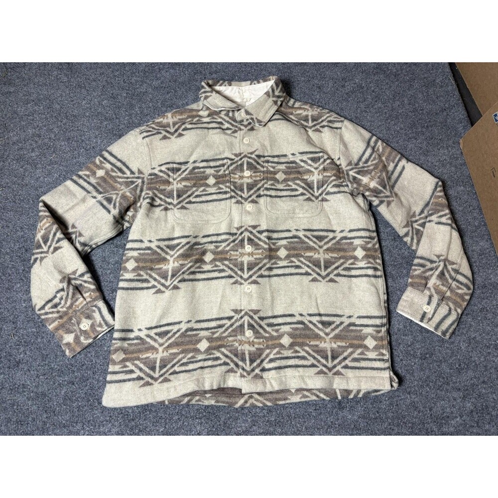American Eagle Outfitters Shirt Mens LT Aztec Flannel Long Sleeve Button-Up